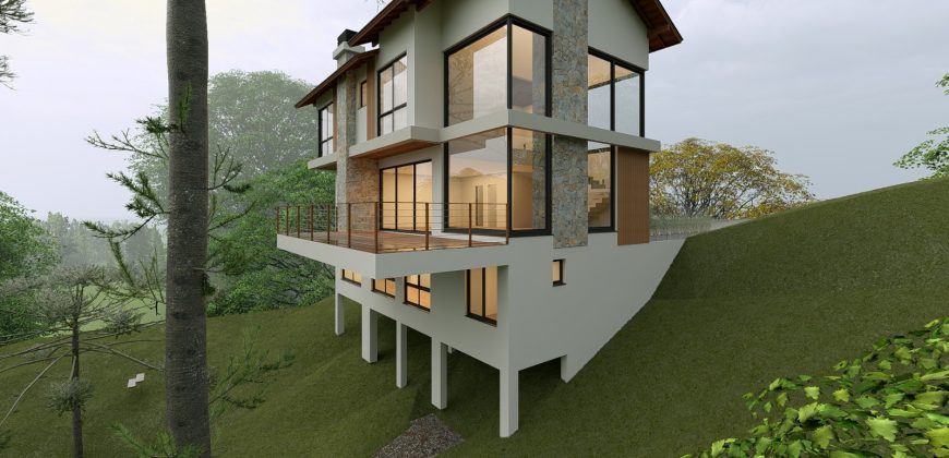 CASA DE ALTO PADRÃO EM CONSTRUÇÃO NO CONDOMÍNIO COSTA DA SERRA – VILA DA CACHOEIRA | RANCHO QUEIMADO/SC